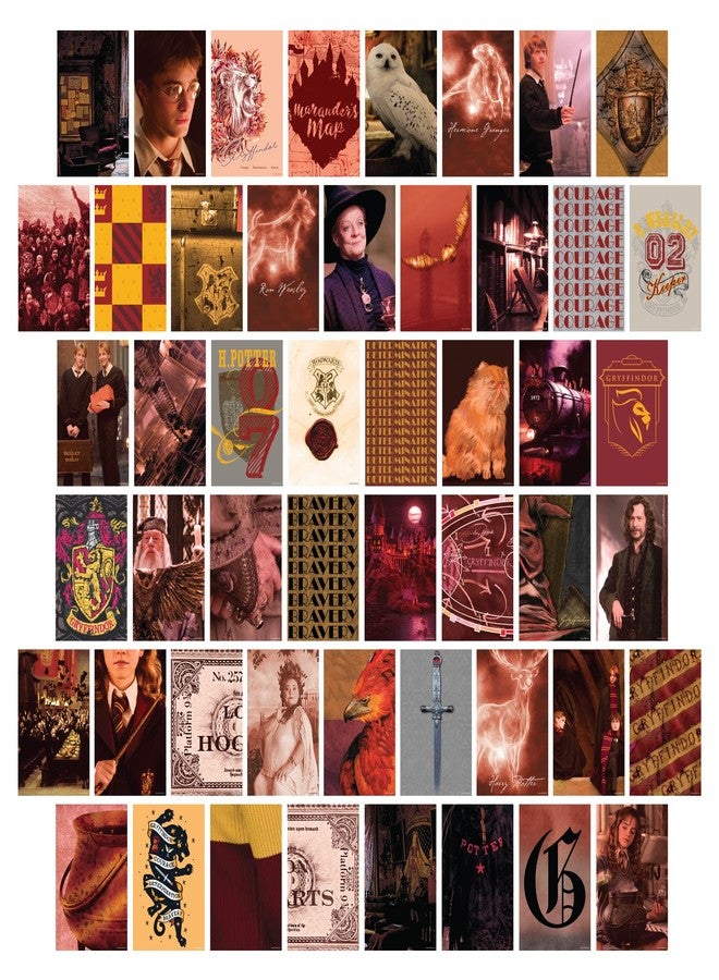 CONQUEST CON*QUEST Conquest Journals Harry Potter Gryffindor Wall Collage, Set of Fifty Collectible 4x6 Official Art Prints From The Wizarding World, Printed on Quality Card Stock, Matte Finish - Image 1